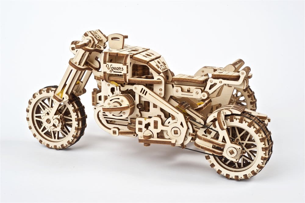 Puzzle Ugears 3D in legno Scrambler UGR-10 with sidecar DS Modellismo Puzzle Ugears 3D in legno Scrambler UGR-10