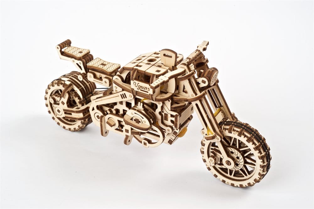 Puzzle Ugears 3D in legno Scrambler UGR-10 with sidecar DS Modellismo Puzzle Ugears 3D in legno Scrambler UGR-10