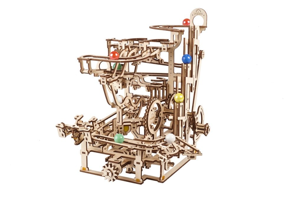 Puzzle Ugears 3D in legno Marble Run Tiered Hoist DS Modellismo Puzzle Ugears 3D in legno Marble Run Tiered
