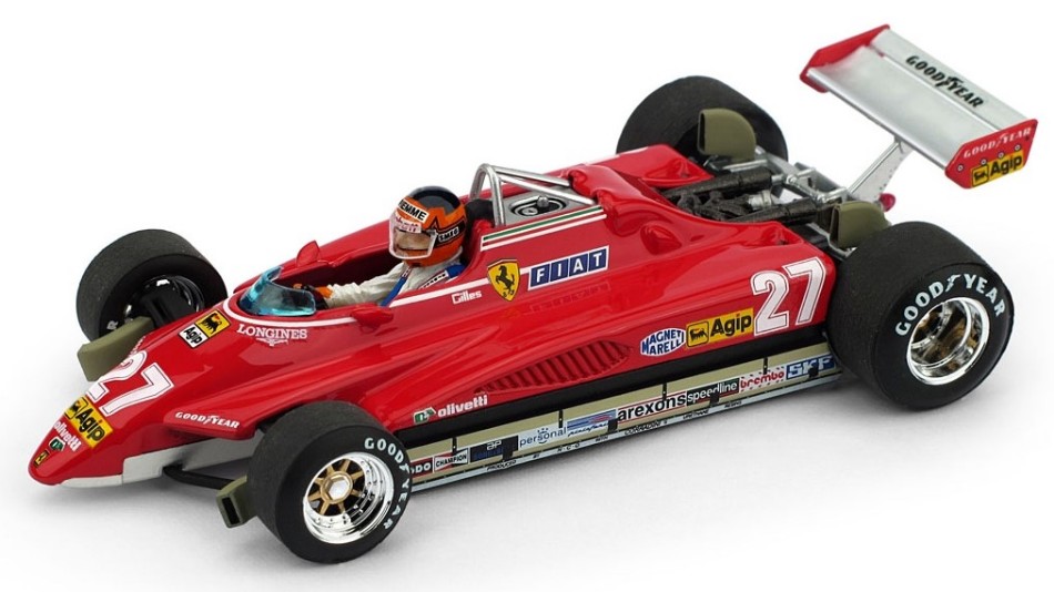 Ferrari 126 C2 G.Villeneuve 1982 N.27 Brazil GP + Pilota 1:43 DS Modellismo Ferrari 126 C2 G.Villeneuve 1982 scala 1:43