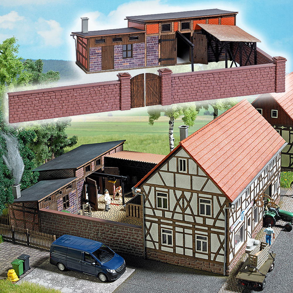 Edificio da cortile per la macellazione. Scala H0 DS Modellismo Edificio da cortile per la scala H0