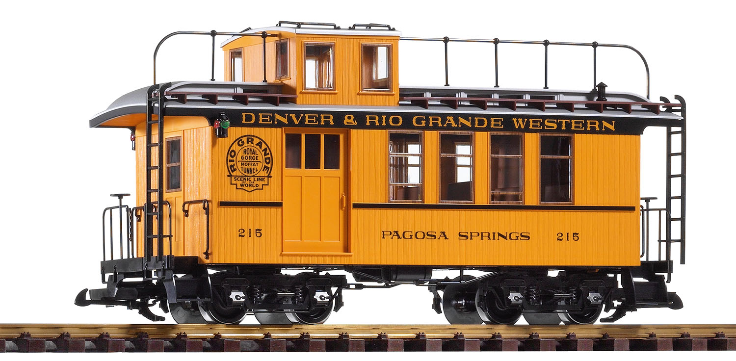Carrozze Americane D&RGW Drovers Caboose 215, Yellow Scala G DS Modellismo Carrozze Americane D&RGW Drovers scala G