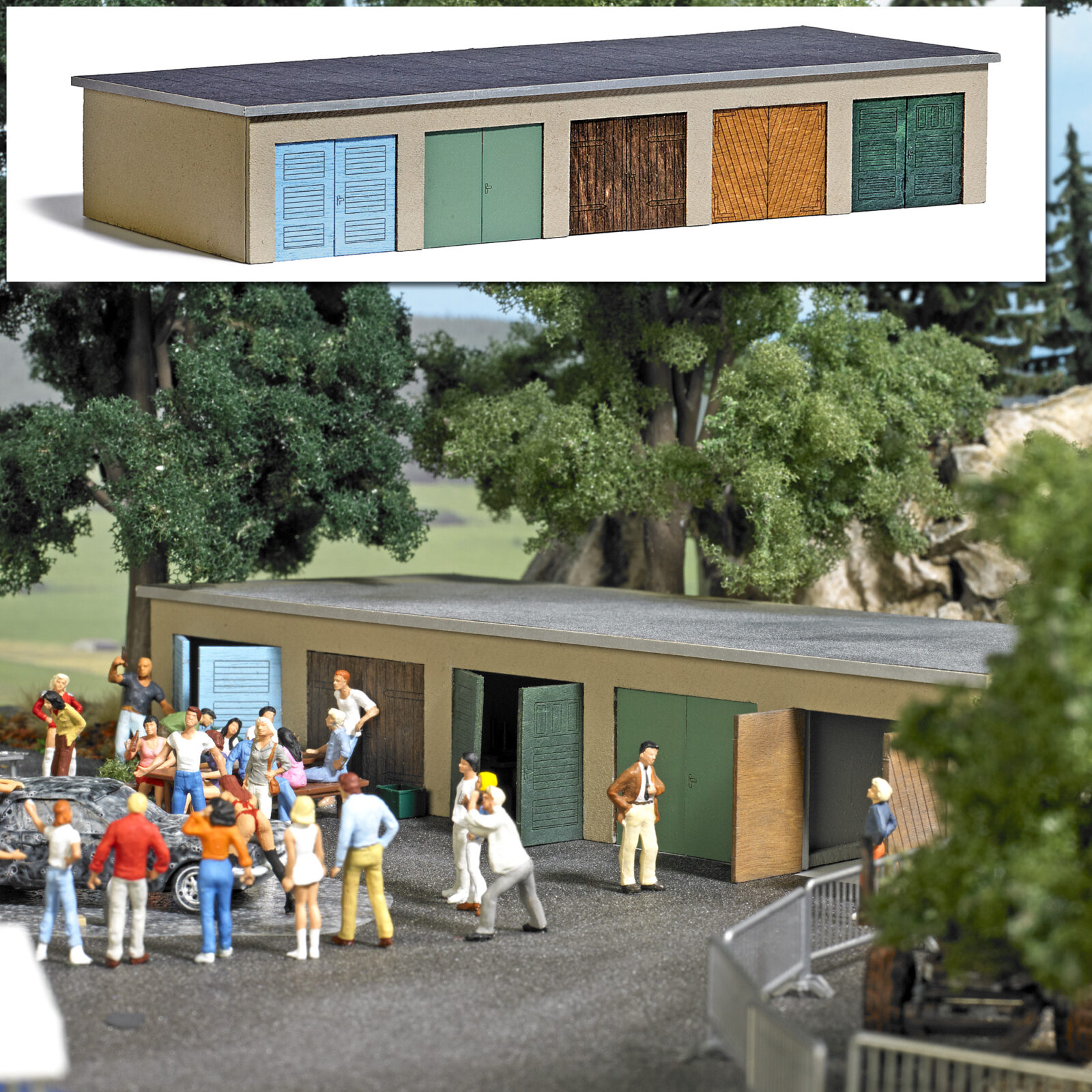 Complesso di garage Scala H0 DS Modellismo Complesso di garage scala H0 Busch