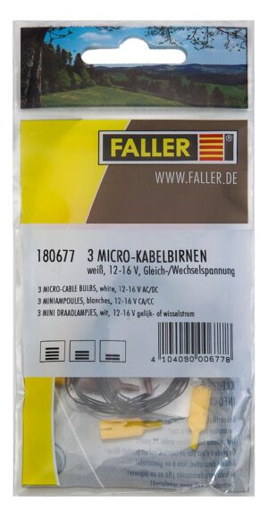 3 Lampadine microcavo Bianche Faller