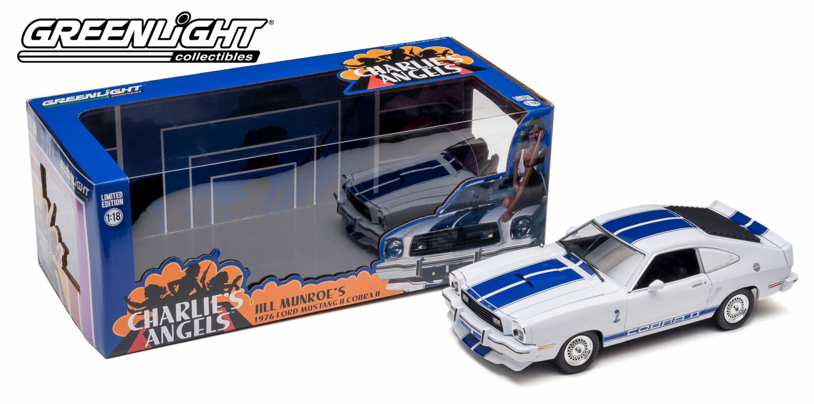 Charlie's Angels (1976-1981 TV Series) - 1976 Ford Mustang Cobra II DS Modellismo Charlie's Angels 1976 Ford scala 1:18