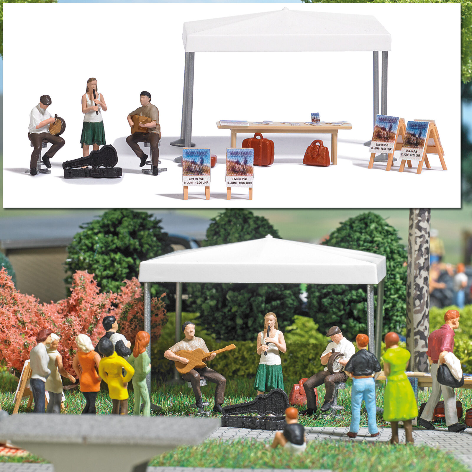 Set: Musicisti di strada Scala H0 DS Modellismo Set: Musicisti di strada scala H0 Busch