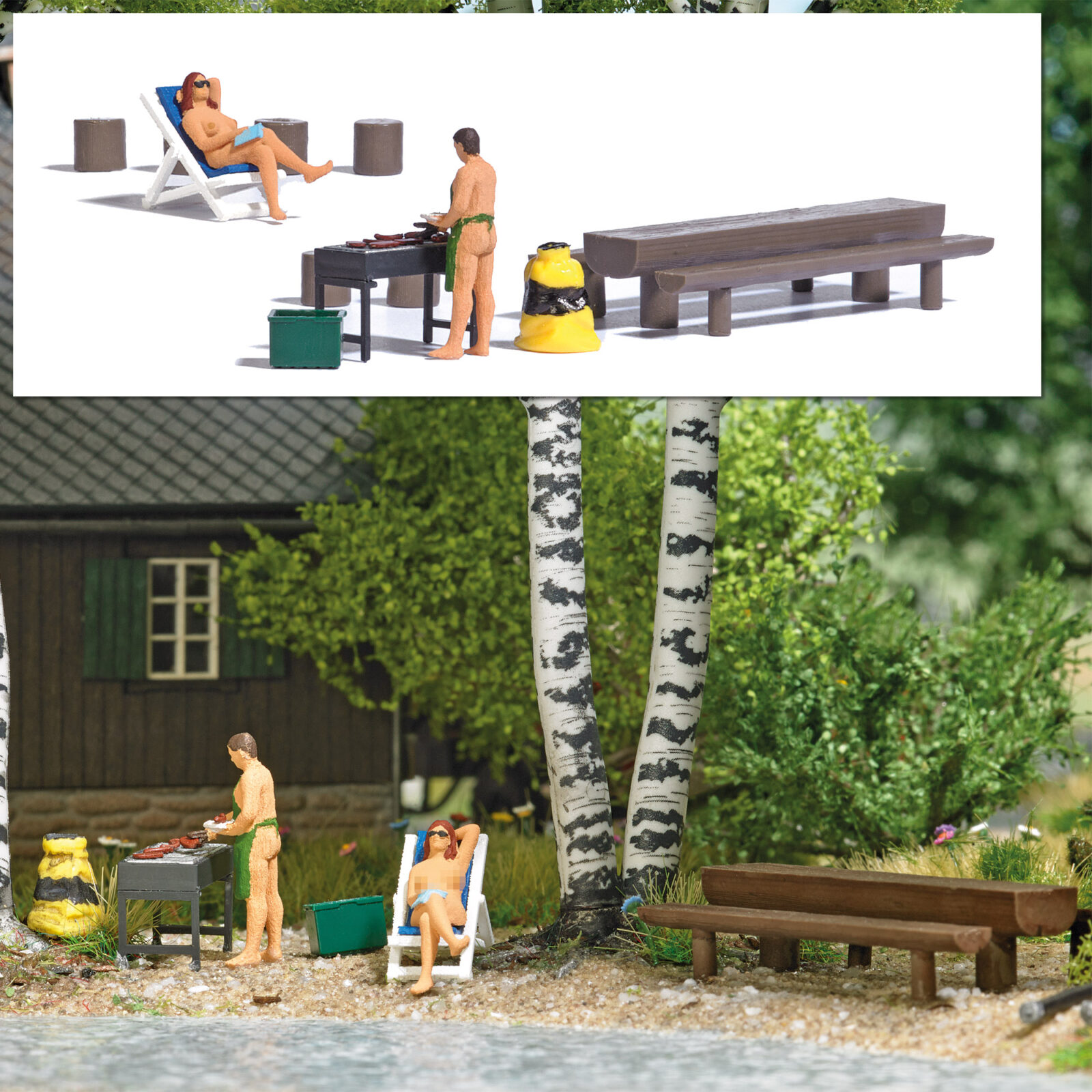 A set: Barbecue nudo Scala H0 DS Modellismo A set: Barbecue nudo scala H0 Busch