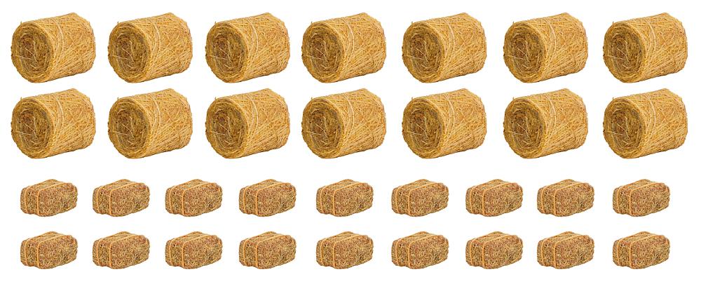 14 Balle di fieno rotonde e 18 Balle di fieno a taglio quadrato Scala H0 DS Modellismo 14 Balle di fieno rotonde e 18 scala H0 - vista 2