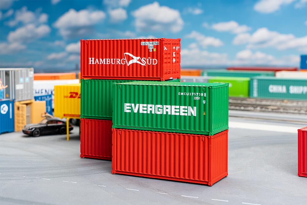 Container da 20' - Set da 5 pezzi Scala H0 DS Modellismo Container da 20' Set da 5 pezzi scala H0
