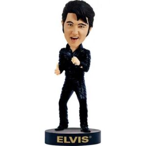 Bobblehead Elvis Black Leather Bobble Head