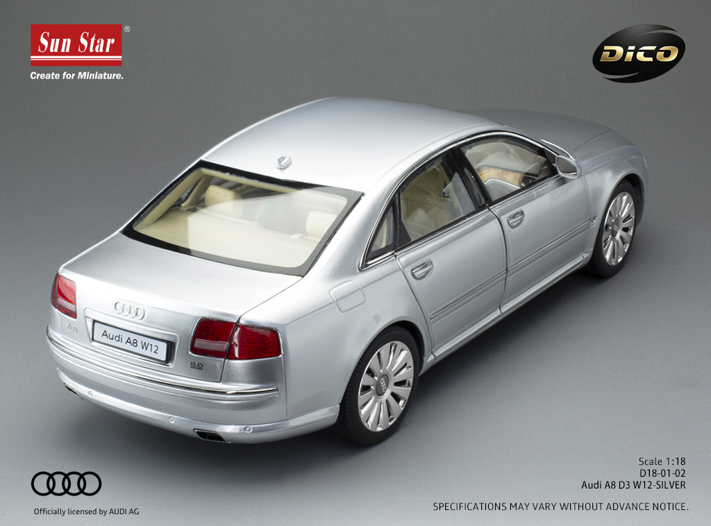 Audi A8 D3 W12 DS Modellismo Audi A8 D3 W12 scala 1:18 Sun Star