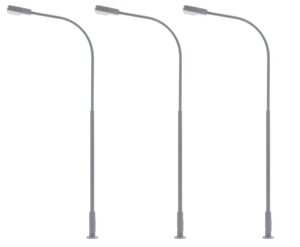 3 Lampioni a LED Bianco freddo scala H0