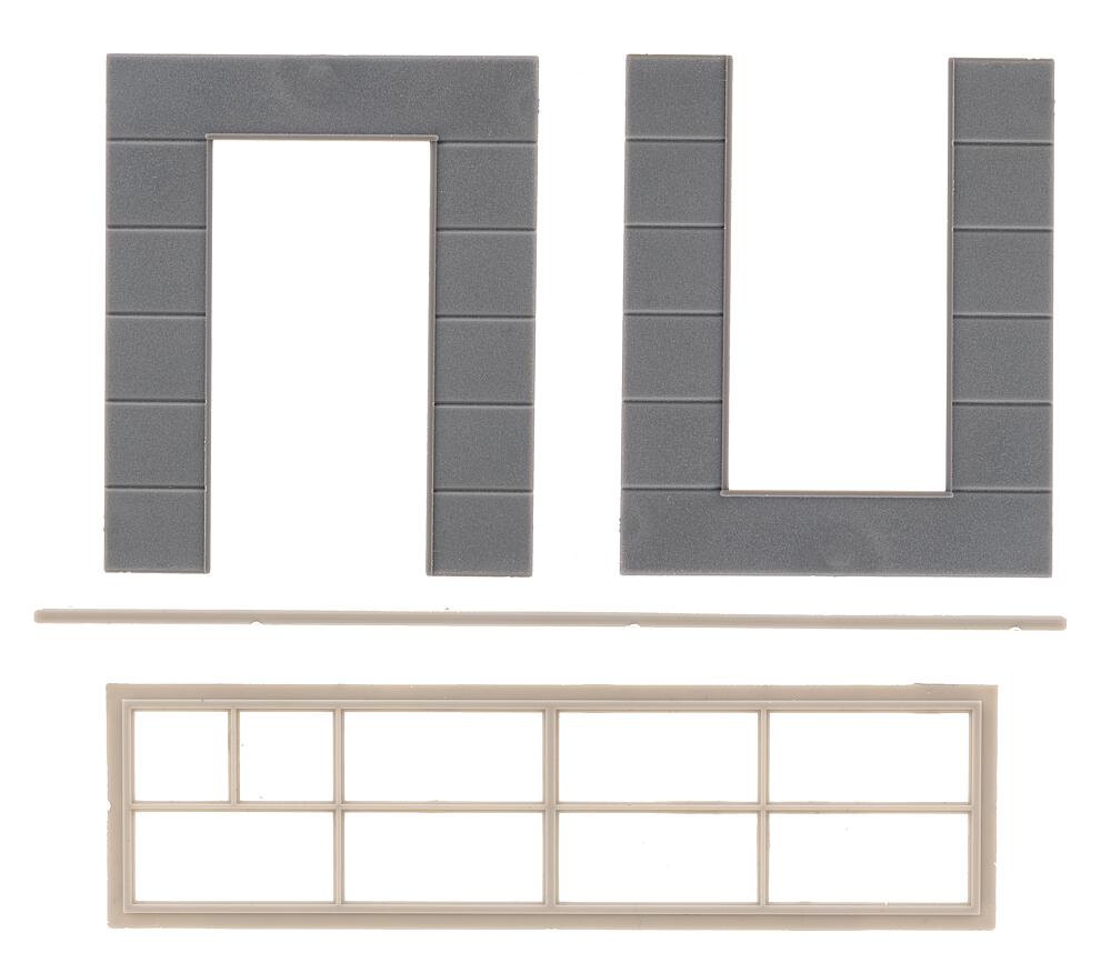 2 Elementi a muro con finestra alta Scala H0 DS Modellismo 2 Elementi a muro finestra alta scala H0
