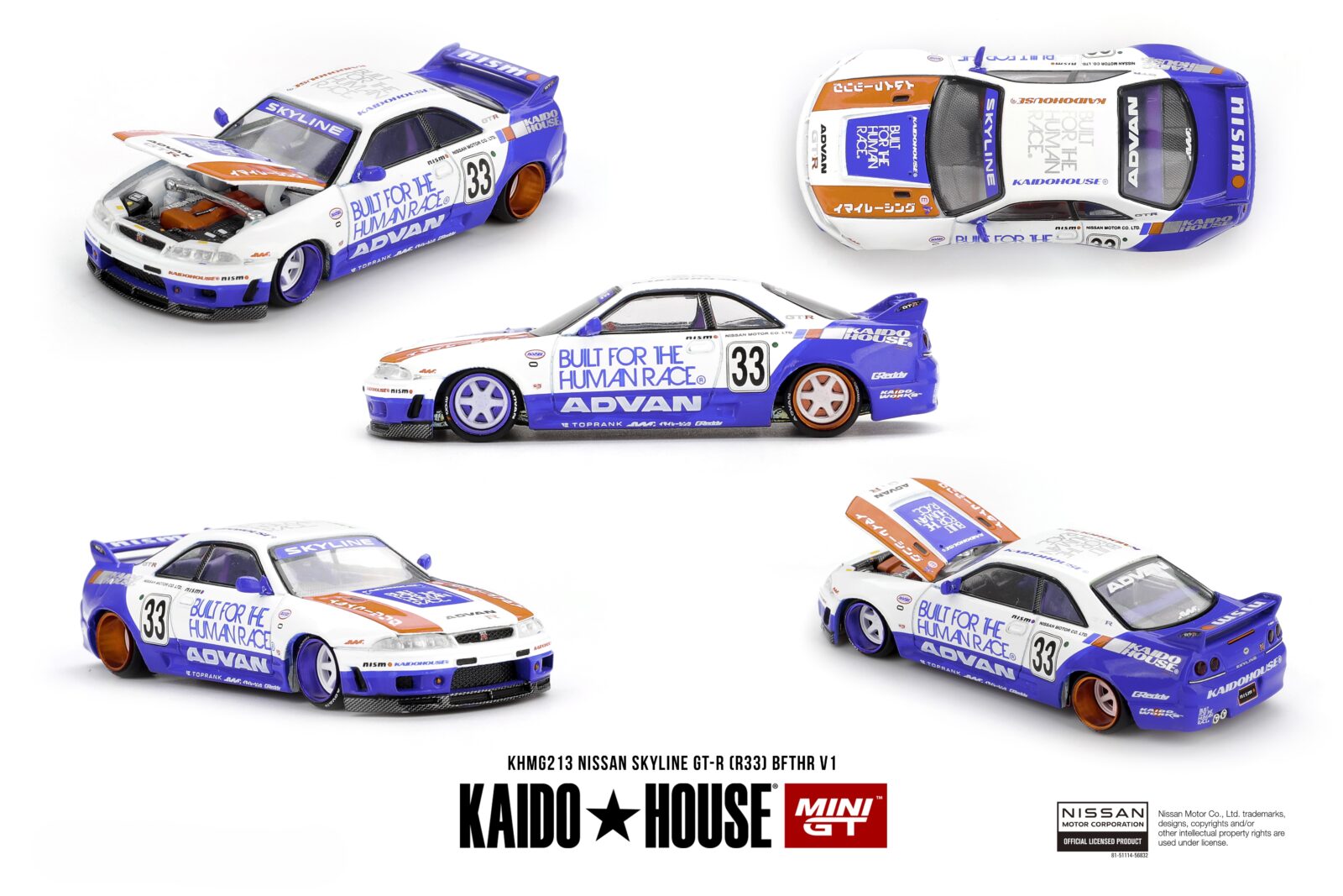 Nissan GTR (R33) BFTHR V1 1995 DS Modellismo Nissan GTR (R33) Bfthr V1 scala 1/64 Mini GT