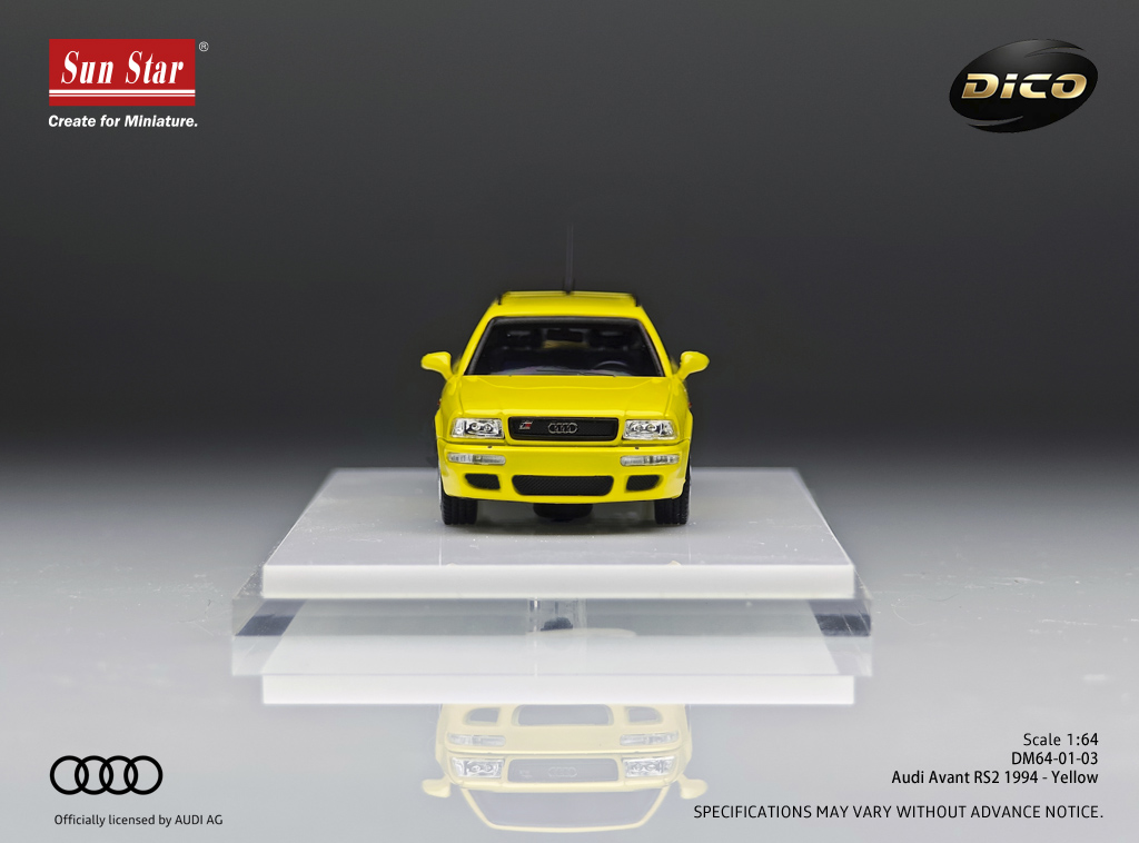 Audi Avant RS2 1994 - Gialla DS Modellismo Audi Avant RS2 1994 Gialla scala 1:64