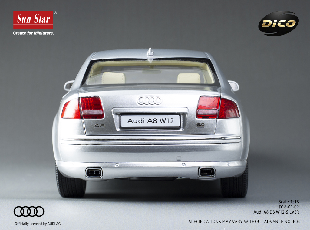 Audi A8 D3 W12 DS Modellismo Audi A8 D3 W12 scala 1:18 Sun Star