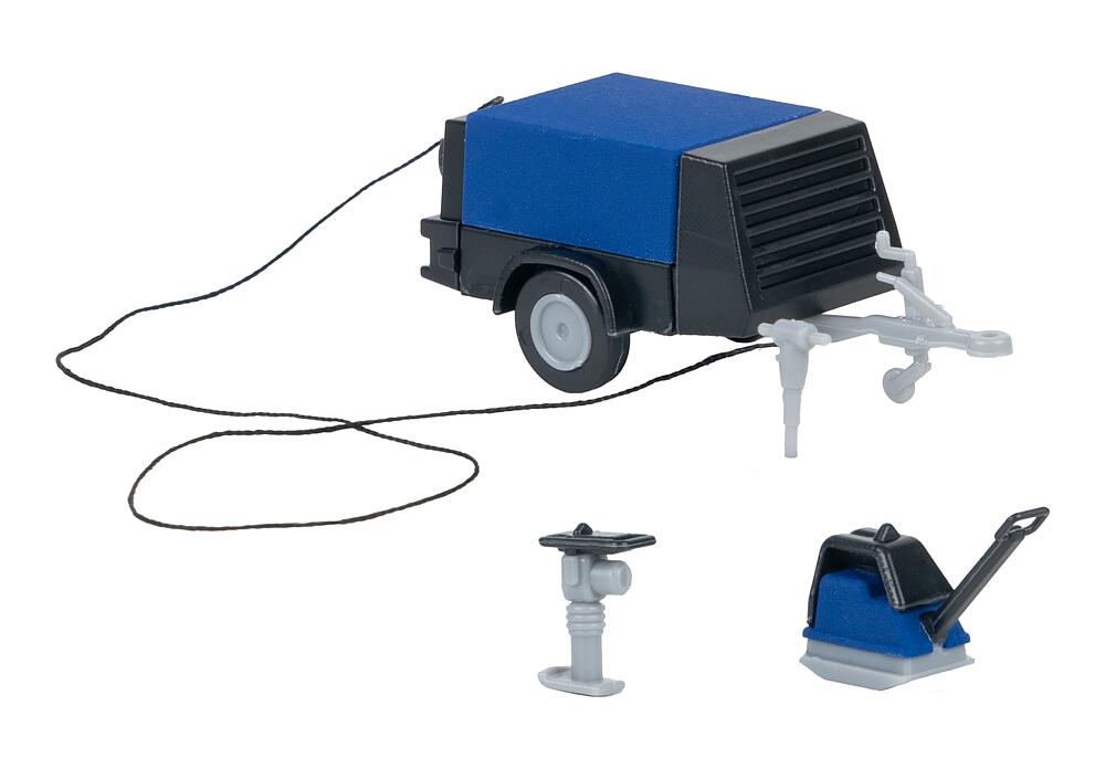 Operaio edile con compressore Scala H0 DS Modellismo Operaio edile compressore scala H0 Faller