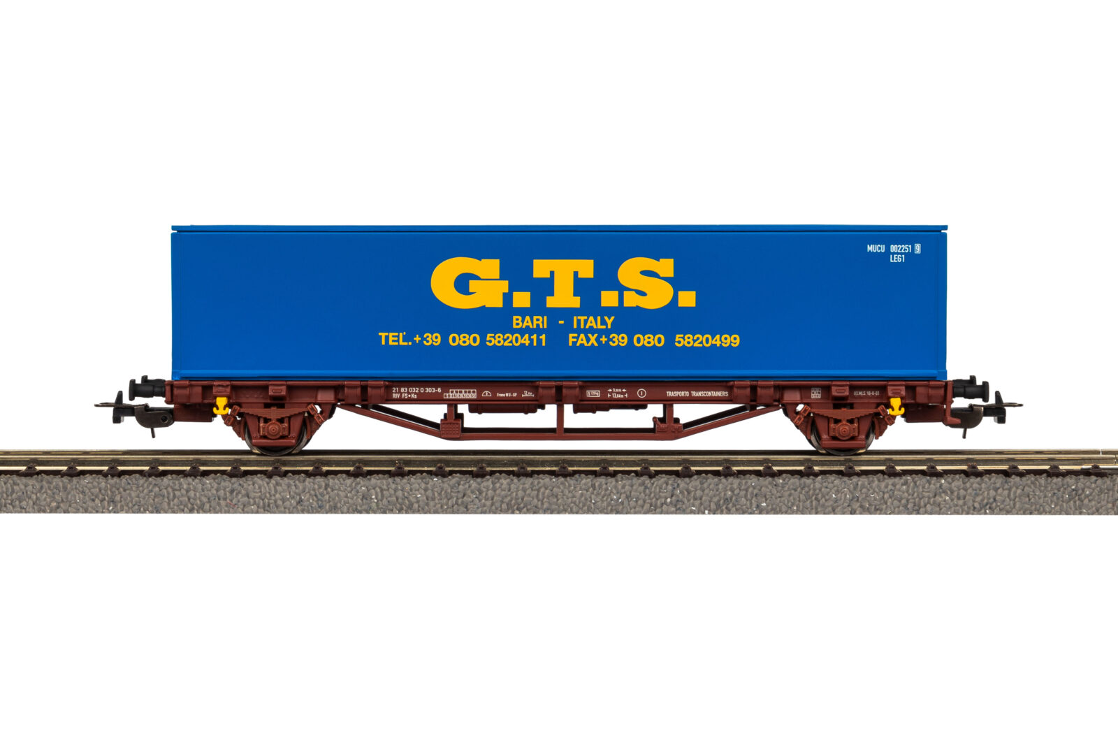Carro Pianale 1x 40 Container GTS FS Epoca V Scala H0 DS Modellismo Carro Pianale 1x 40 Container GTS scala H0