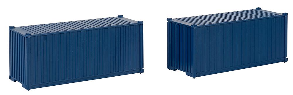 Container da 20' Blu - Set da 2 pezzi Scala H0 DS Modellismo Container da 20' Blu Set da 2 pezzi scala H0