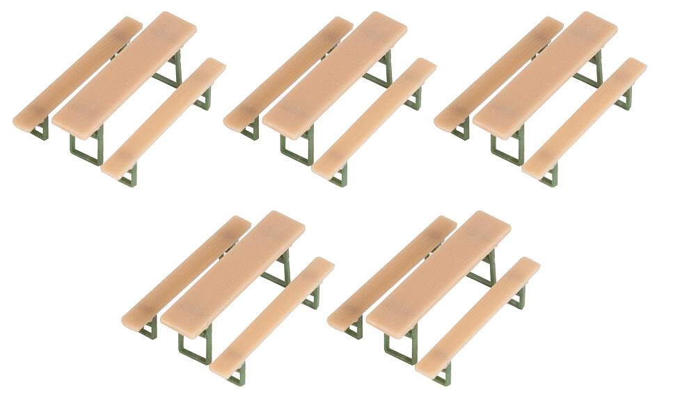 5 Tavoli e panche del tendone da birra Scala H0 DS Modellismo 5 Tavoli e panche del tendone scala H0