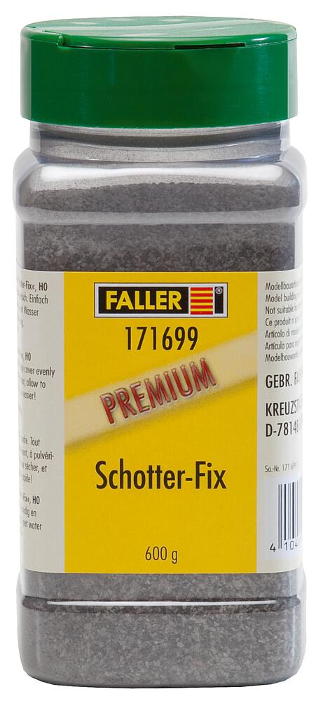 Massicciata Gravel-Fix, Materiale naturale, grigio medio, 600 g DS Modellismo Massicciata Gravel-Fix, Materiale naturale