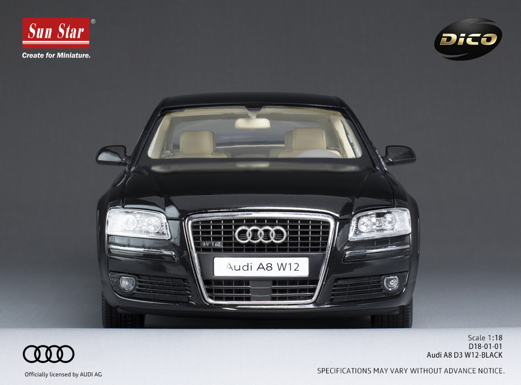 Audi A8 D3 W12 DS Modellismo Audi A8 D3 W12 scala 1:18 Sun Star