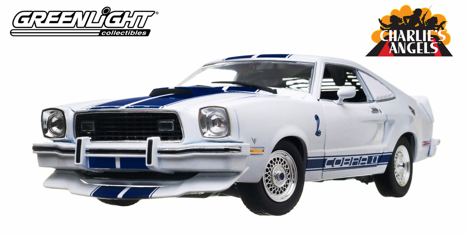Charlie's Angels (1976-1981 TV Series) - 1976 Ford Mustang Cobra II DS Modellismo Charlie's Angels 1976 Ford scala 1:18