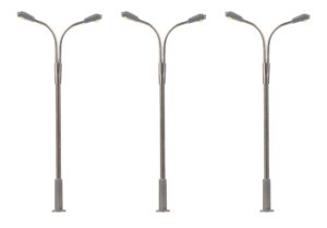 3 Lampioni a LED Bianco freddo scala N
