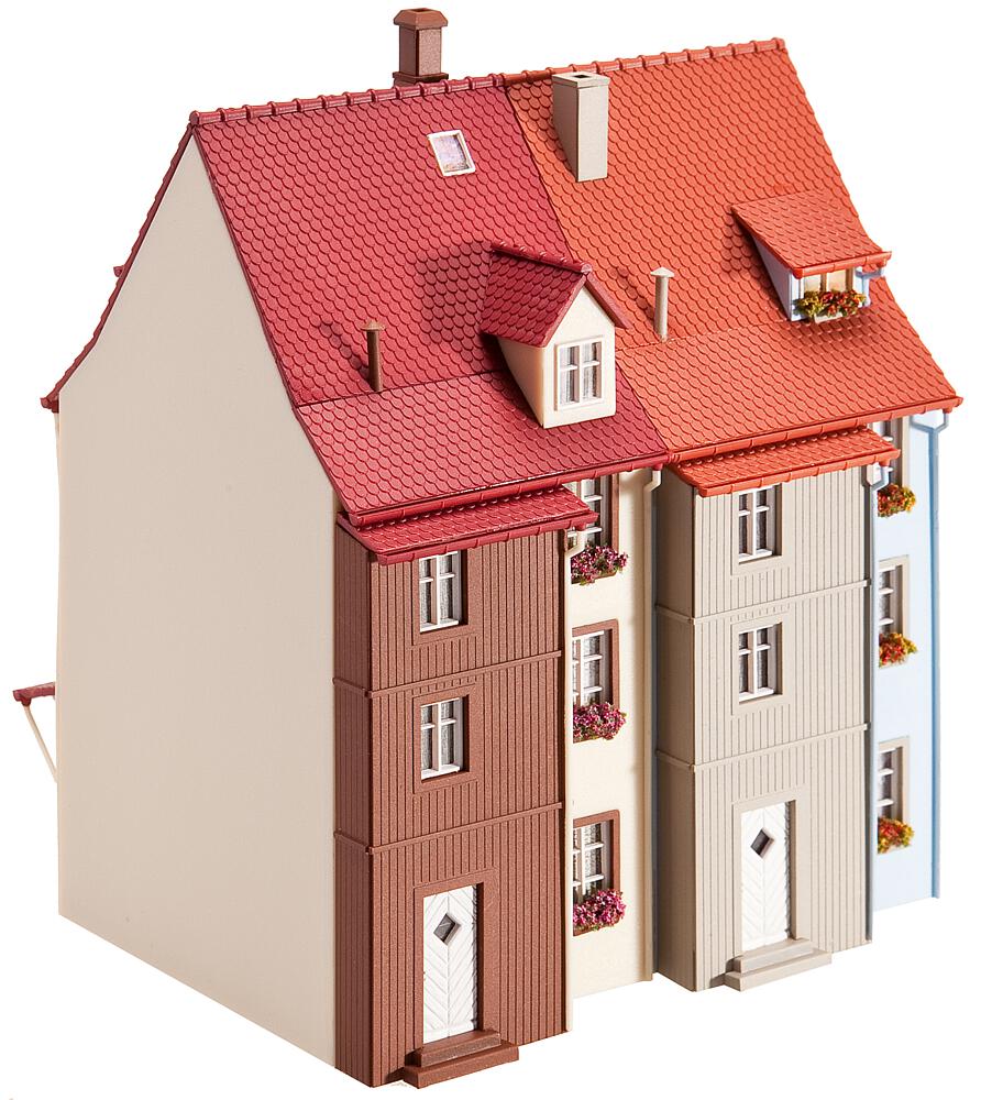 2 Case di paese con bovindo Scala H0 DS Modellismo 2 Case di paese bovindo scala H0 Faller