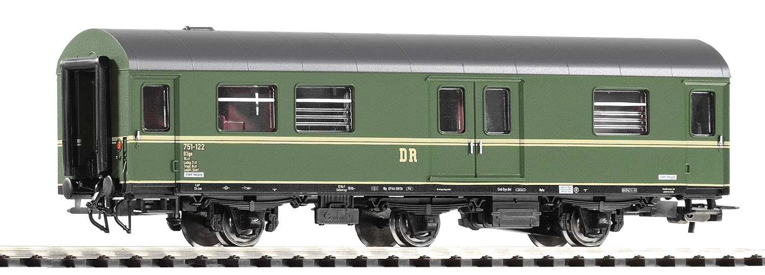 Carro bagagliaio Reko a tre assi D3ge DR Epoca III Scala H0 DS Modellismo Carro bagagliaio Reko a tre assi scala H0