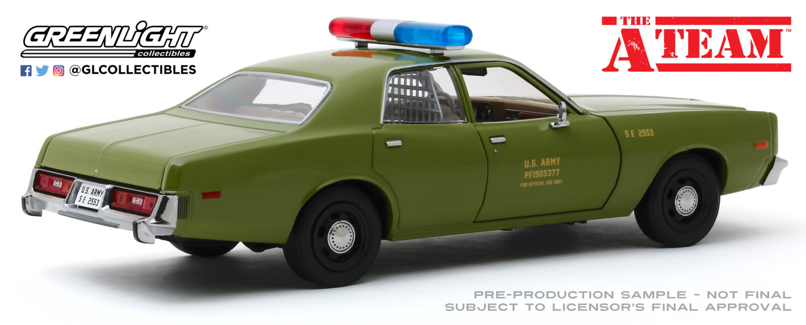 The A-Team (1983-87 TV Series) - 1977 Plymouth Fury U.S. Army Police DS Modellismo A-Team 1977 Plymouth Fury U.S. scala 1:24