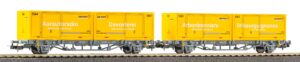 Set 2 Carri Portacontainer 2 x 20' scala H0