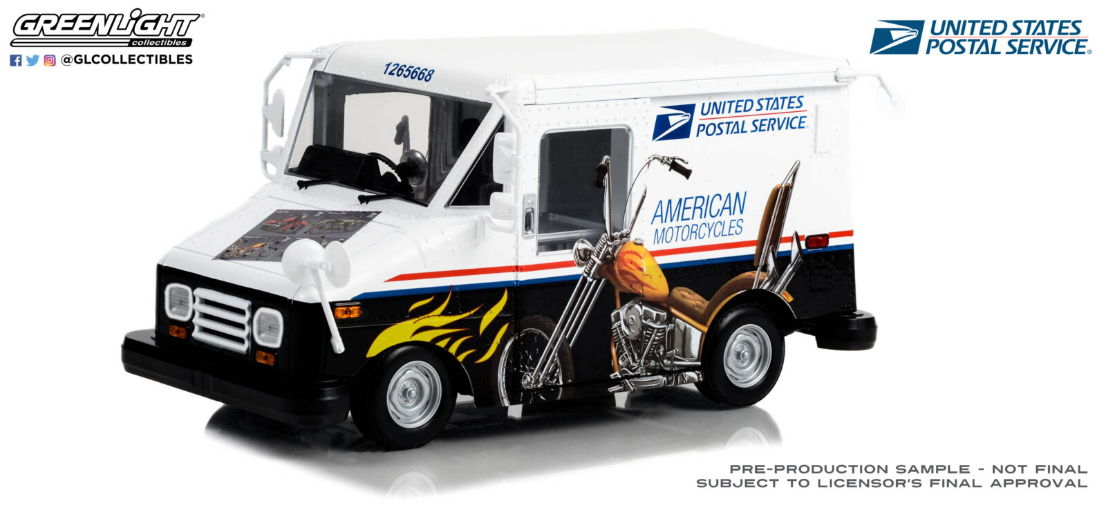 United States Postal Service (USPS) Long-Life Postal Delivery Vehicle (LLV) - American Motorcycles Collectible Stamps LLV DS Modellismo United States Postal Service scala 1:18