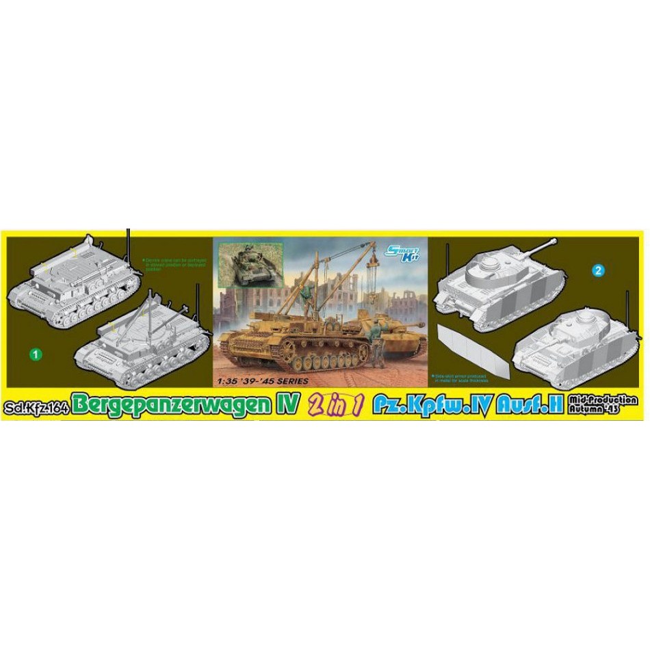 BERGEPANZERWAGEN IV / Pz.Kpfw.IV Ausf.H 2 in 1 KIT 1:35 DS Modellismo BERGEPANZERWAGEN IV / Pz.Kpfw.IV Ausf.H 2 in 1 KIT 1:35