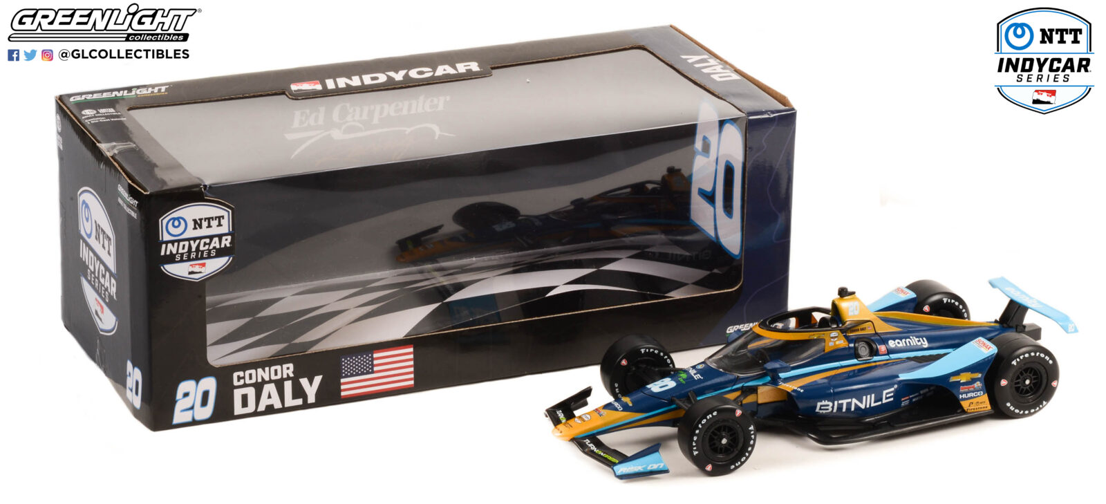 NTT IndyCar Series - #20 Conor Daly / Ed Carpenter Racing, BitNile DS Modellismo NTT IndyCar Series #20 Conor Daly scala 1:18