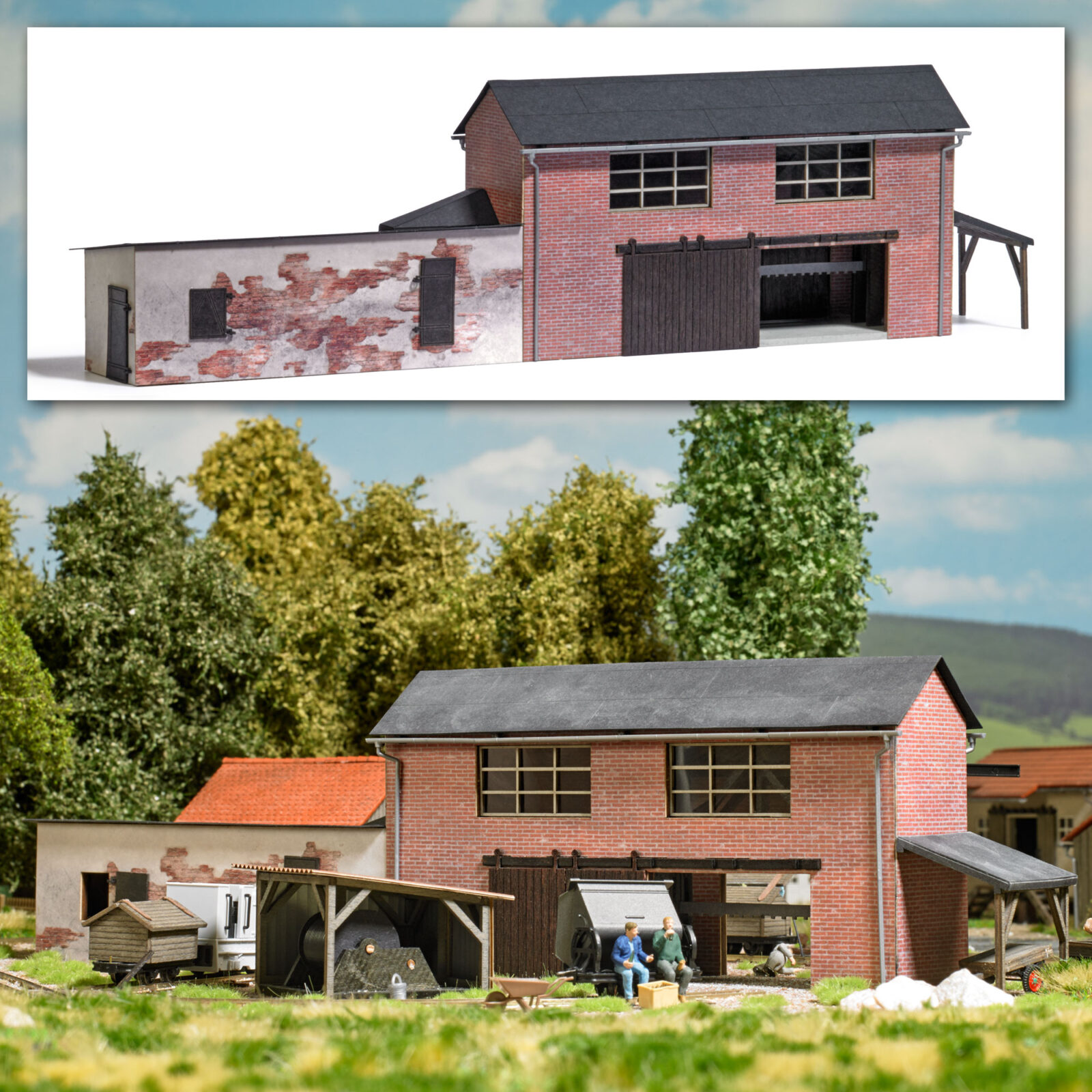 Edificio per seghe da pietra Scala H0 DS Modellismo Edificio per seghe da pietra scala H0 Busch