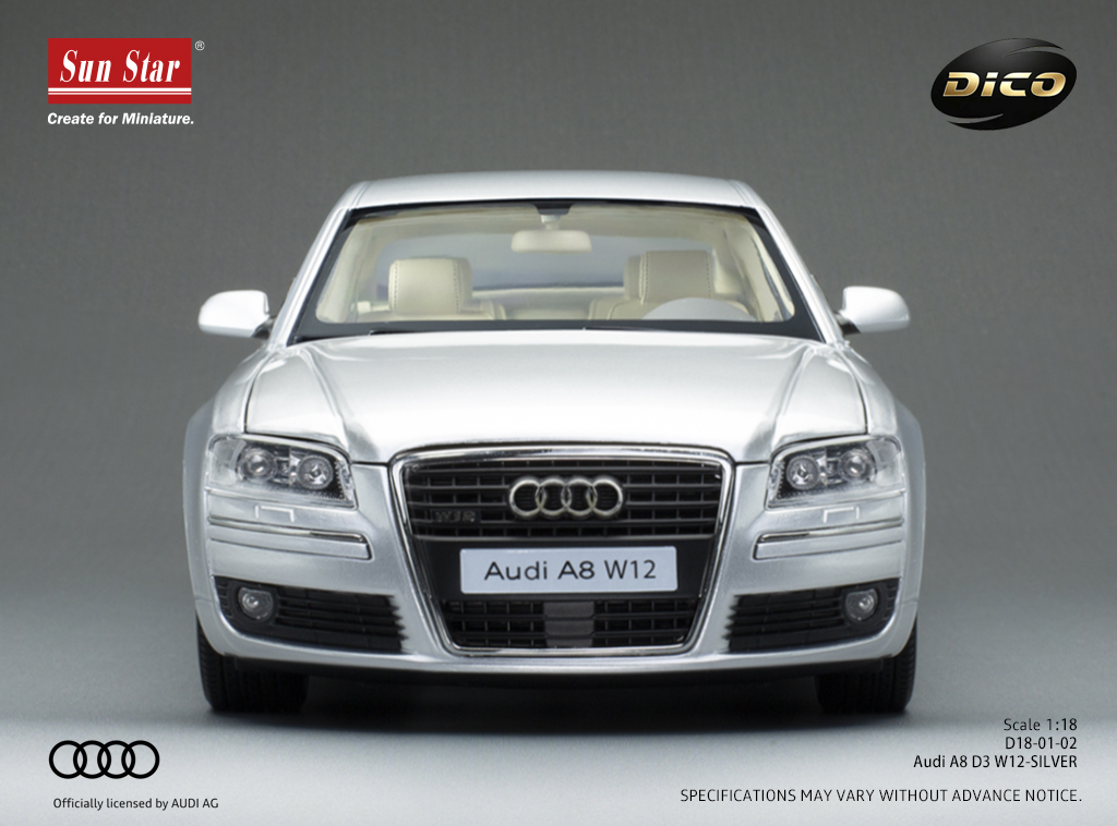 Audi A8 D3 W12 DS Modellismo Audi A8 D3 W12 scala 1:18 Sun Star