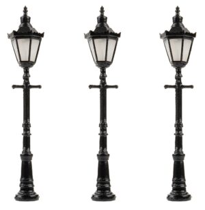 3 Luci da parco a LED esagonali scala H0