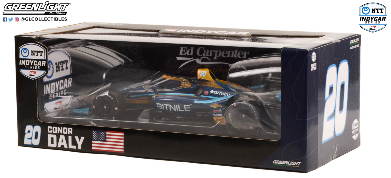 NTT IndyCar Series - #20 Conor Daly / Ed Carpenter Racing, BitNile DS Modellismo NTT IndyCar Series #20 Conor Daly scala 1:18