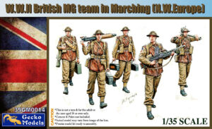 W.W.II British MG Team In Marching