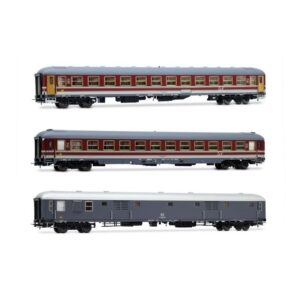 FS 3 Carrozze - 2a Classe + 2a Classe + Bagagliaio Alpen-Express Epoca IV B 1:87 Scala H0