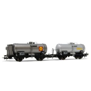 Carri Cisterna FS Set 2 Pezzi 2 Assi Cisterna Grande Argento Shell Epoca III 1:87 Scala H0