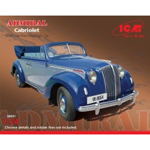 Admiral Cabriolet WWII German Passenger Car Kit 1:24 DS Modellismo Admiral Cabriolet WWII German Passenger Car Kit 1:24