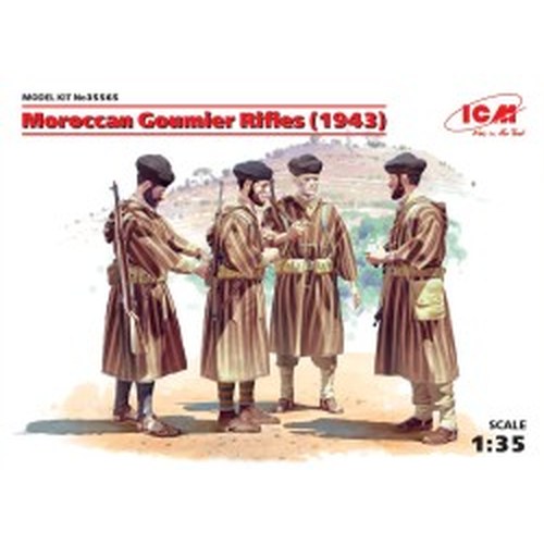 Moroccan Goumier Rifles 1943 4 Figures Kit 1:35 DS Modellismo Moroccan Goumier Rifles 1943 4 Figures Kit 1:35