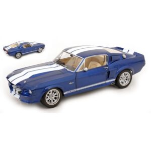 Ford Mustang Shelby Gt500 1967 Blue/White 1:12