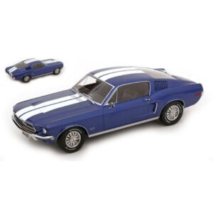 Ford Mustang GT Fastback 1968 Bluemetallic/White 1:18