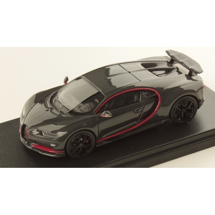Bugatti Chiron Sport Grey Carbon W/Italian Red Frame 1:43 DS Modellismo Bugatti Chiron Sport Grey Carbon W/Italian Red Frame 1:43