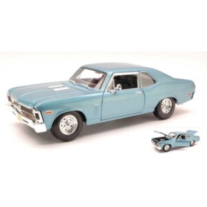 Chevrolet Nova Ss Coupe 1970 Light Metallic Blue 1:18
