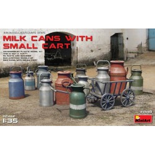 1/35 Milk Cans with Small Cart DS Modellismo 1/35 Milk Cans with Small Cart
