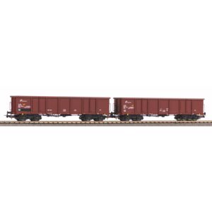 Set 2 carri merci aperti Eaos FS Epoca V con carico di sabbia Scala H0